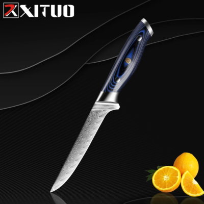XITUO 6 inch Damascus Steel Boning Knife Kitchen Ultra Sharp Fish Filleting Knives Cutting Carving Tools Outdoor BBQ Knives 🔥พร้อมส่ง🔥