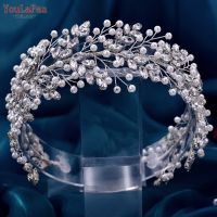 YouLaPan HP446 Pearl Headband Wedding Bride Hair Jewelry Bridal Headwear Rhinestone Wedding Crown Hair Accessories Pageant Tiara