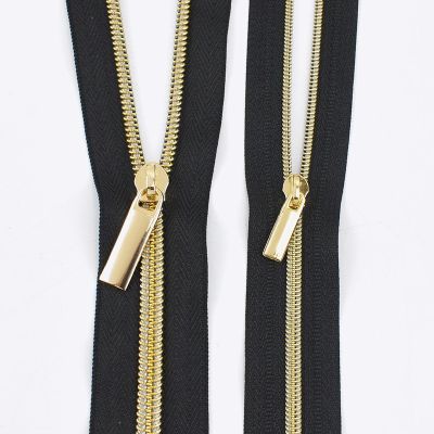 Meetee 10M 3# 5# Light Gold Nylon Zipper 10Pcs Zippers Sliders for Sewing Clothes Plastic Coil Zips Tape DIY Garment Sewing Zip Door Hardware Locks Fa