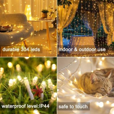 3x3M LED Curtain Icicle String Lights Christmas Fairy Lights garland Outdoor Home For WeddingPartyGarden Decoration 3x1M