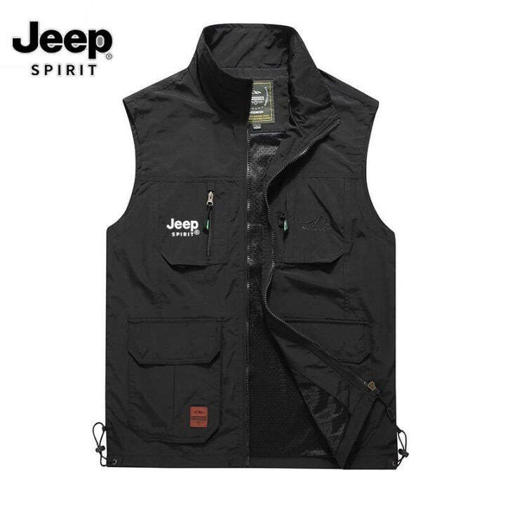 JEEP SPIRIT Áo Gi-lê Câu Cá Thoải Mái Cỡ Lớn Dáng Rộng Ngoài Trời Đa ...