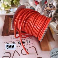 3MM #116 (มีให้เลือกสองขนาด) เชือกหนัง เชือกแว๊กซ์ เกาหลี เส้นกลม 3 มิล สีส้ม / 3mm Polyester cord / wax cotton rope string Thin leather DIY Handmade Beading Bracelet Jewelry