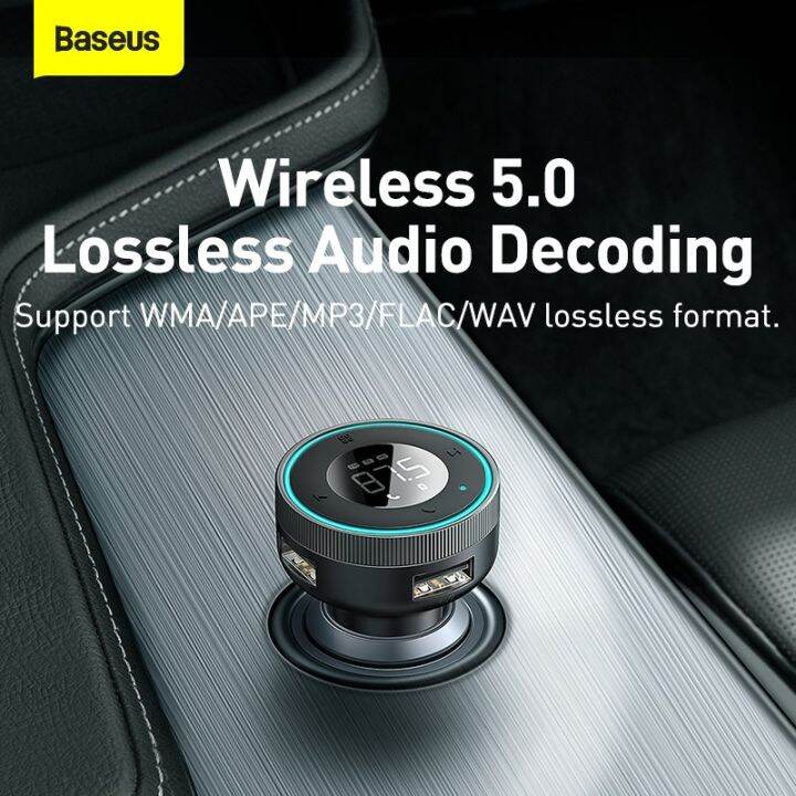 baseus-อุปกรณ์ชาร์จ-mp3-บลูทูธ-5-0-แบบ-dual-usb-สําหรับรองรับโทรศัพท์มือถือ