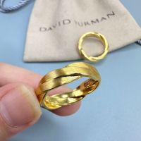 David Yurman แหวนผู้ชายคลาสสิกแหวนเงินสเตอร์ลิง DY Helios Band แหวน18K YellowGold David Eurman R25567M88