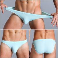 Mens Underwear Briefs Hip Lifting Solid Color Youth Ice Silk Ultra Thin Transparent Low Waist Breathable Sexy Mens Panties