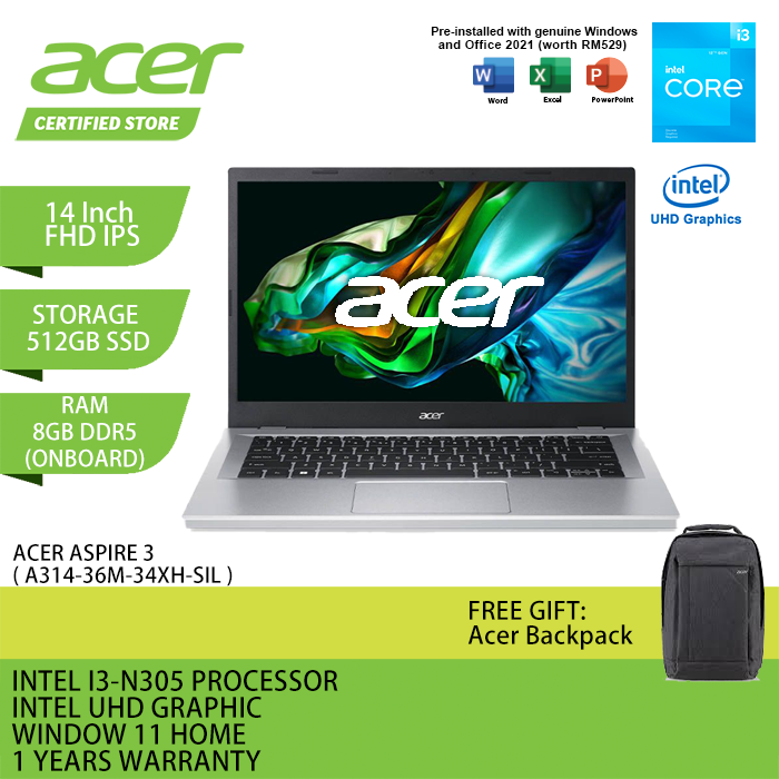 Acer New Laptop Aspire 3 34xh ( 14 Inch Fhd Ips 