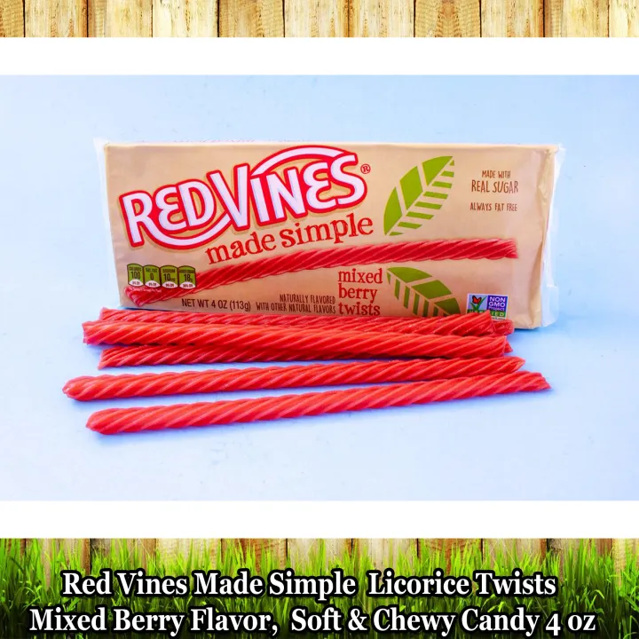 Red Vines Made Simple Licorice Twists Mixed Berry Flavor, Soft & Chewy