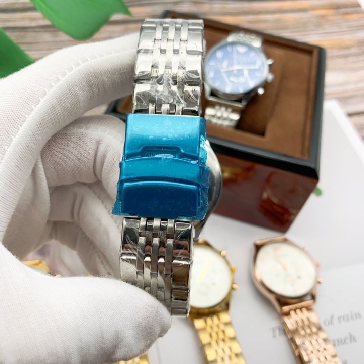 สีโรสโกลด์เงิน-original-armani-นาฬิกาสำหรับผู้ชายแฟชั่นผู้ชายลำลองนาฬิกาควอตซ์2022ใหม่นาฬิกาสำหรับผู้ชาย