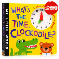 Crocodile clock book original English picture book what Childrens time cognition cardboard operation book interesting toy book childrens English Enlightenment baby time management parent-child interaction