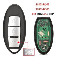 Jingyuqin กุญแจรถศิลปะ S180144305 S180144303สำหรับนิสสัน Murano 3ปุ่ม433MHZ FSK ชิป PCF7938X 4A