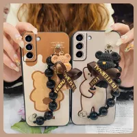 Anti-fall phone case Phone Case For Samsung Galaxy S22 Liquid silicone shell Bear bracelet Simplicity soft shell cute