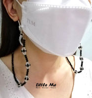 สายคล้องแมส หน้ากากอนามัย คล้องแว่นตา ประดับคริสตัลเกรดดี ลายตุ้ม​ งานฝีมือ Little me jewelry สร้อยคอ