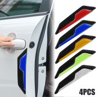 4pcs Reflective Warning Strip Stickers Car Driving Night Satety Anti-Collision  Anti-Scratch Protective Sticker Decals Car Door Protection