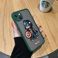 Diorcase สำหรับ Apple iPhone 15 Plus 15 Pro 15 Pro Max Boys เคสมีน้ำค้างแข็งโปร่งใสลายการ์ตูนน่ารักซูเปอร์ฮีโร่ Ironman Spiderman Captain American Hulk เคสป้องกันกล้องคลุมทั้งหมด