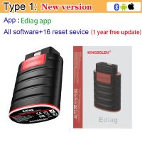 OBD2 Kingbolen Ediag ประเภท1เครื่องสแกนเนอร์บลูทูธเครื่องวิเคราะห์ระดับ OE พร้อมซอฟต์แวร์การเข้ารหัส ECU เครื่องมือ Thinkdiag สำหรับ1ปี