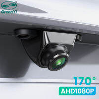 GreenYi AHD1080P 170องศา Fisheye เลนส์สีดำรถด้านหน้าด้านหลังกล้องรถ Full HD Night Vision กล้องสำรองกันน้ำ