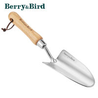 Berry&amp;Bird พลั่วมือสำหรับสแตนเลสปลูกดินตักมีที่จับไม้เครื่องมือบอนไซสวนสำหรับการปลูกขุดการปลูกวัชพืช