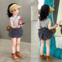 CUTE BABY?พร้อมส่ง?ชุดเซ็ทเด็กผู้หญิง เสื้อ+กระโปรง ชุดเเฟชั่นสำหรับเด็กผู้หญิง(852)