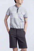 LTD เสื้อโปโลคอจีนคัลเลอร์บล็อก ผู้ชาย สีเทา | Stand Collar Colour-Block Polo | 3404