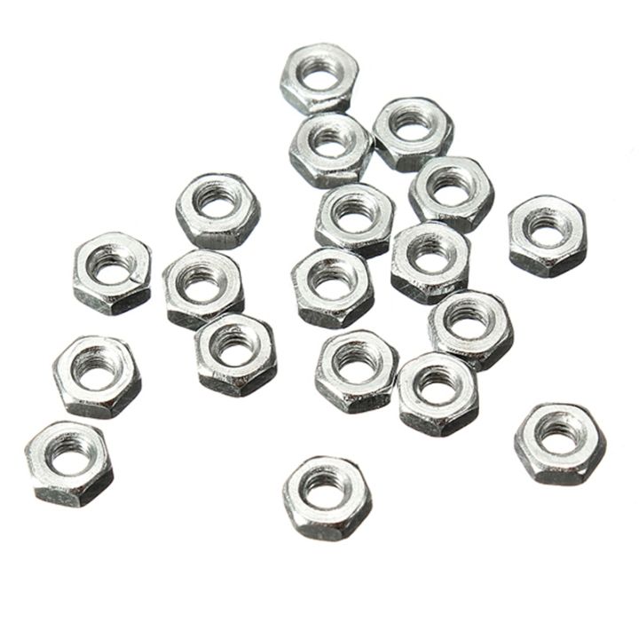 mtspace-100-pcs-set-standar-kacang-sekrup-m2-dia-2mm-hex-screw-nut-kacang-berkualitas-baik-galvanis-baja-karbon-2mm