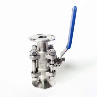 Fit DN15/DN20/DN25/DN32/DN40/DN50 Pipe  x 1.5"2"3"4" Tri Clamp Full Port 3-PC Ball Valve SUS304 Stainless Steel Homebrew Beer