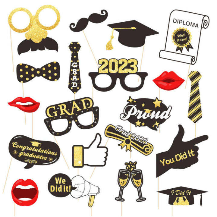 Graduation Photo Booth Props College Graduation Photo Booth Props Set
