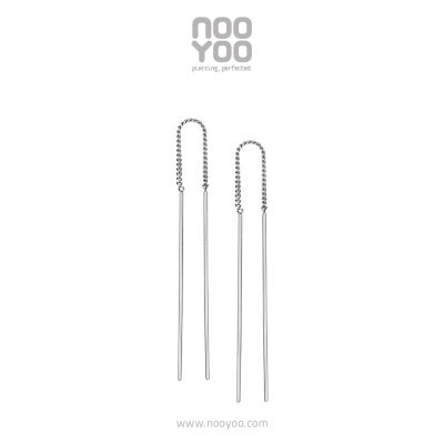 NooYoo ต่างหูสำหรับผิวแพ้ง่าย Parallels Wired Surgical Steel