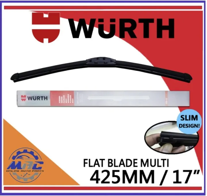 Wurth FLAT Wiper Blade 425mm 17" Graphite Coated Car Wiper Blade Multi