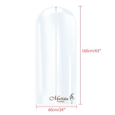 Mallika Thaidress Clear Garment Bag 63x24inch Lightweight Suit Bags for Closet Storage, Hanging Clothes Cover 1 Pack wit