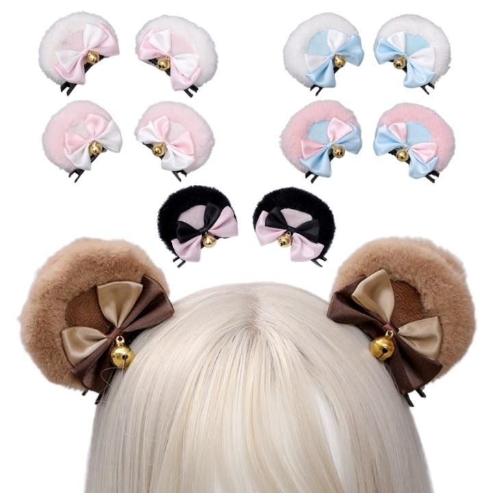 round-bear-ears-hair-clips-faux-fur-sweet-double-bowknot-bell-plush-animal-hairpins-anime-lolita-kawaii-cosplay-barrette-decor