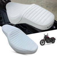 เบาะยาวตอนเดียว สีขาว สำหรับฮอนด้ารีเบล CUSTOM WHITE SADDLE RACER DUAL DOUBLE SEAT CUSHION FOR HONDA REBEL 1100