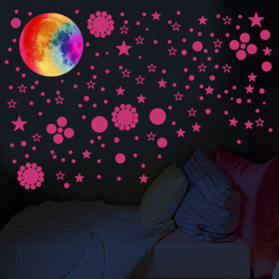 [COD]2023 Nian Jushan Luminous Star Dot Moon Luminous Sticker 3450 สติ๊กเกอร์ติดผนังลายจุดเรืองแสง