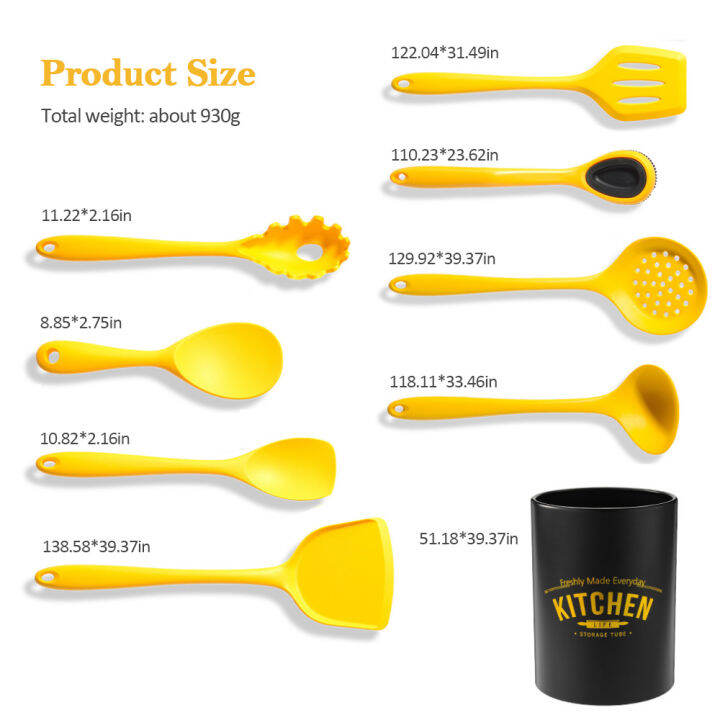 9pcs-non-stick-silicone-cooking-utensils-set-spatula-soup-spoon-brush-ladle-pasta-colander-kitchen-cookware-kit-with-storage-box