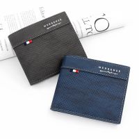 Mens Short Three-Fold Wallet High-Capacity European And American Fashion Printing Coin Pocket Multi-Card ID Bag Mens Wallet