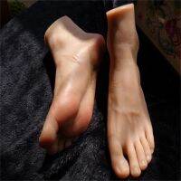 hot！【DT】❦✑☒  Real 25cm Male Foot Mannequin Shoe Blood Vesse Silicone Photography Silk Stockings Jewelry Soft Silica Gel C750