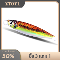 ZTOYL เหยื่อตกปลาจิ๊กโลหะแบบจิ๊กช้าพิมพ์ลาย3D 7ก. 10ก. เหยื่อตกปลาทะเล