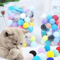 10/30/70/100PCS Colorful Plush Ball Cat Toys Molar Bite Resistant Bouncy Ball Interactive Funny Cat Balls Chew Toy Pets Supplies Toys