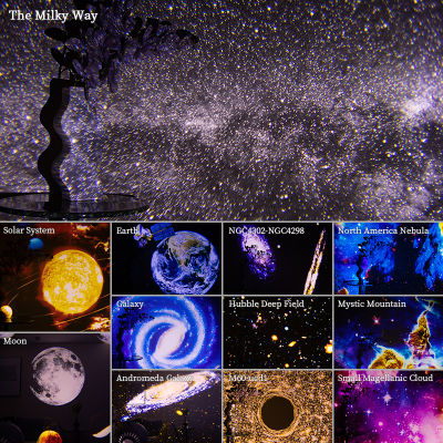 Night Light Galaxy โปรเจคเตอร์ Starry Sky โปรเจคเตอร์360 ° หมุน Planetarium โคมไฟสำหรับห้องนอนเด็กของขวัญวันวาเลนไทน์งานแต่งงาน Deco