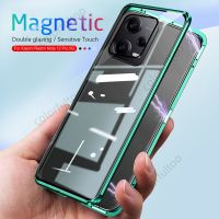 เต็มรูปแบบ360สำหรับ Xiaomi Redmi Note 12 Pro Plus + 12Pro + Note12 Pro Note12 4G 5G กระจกเทมเปอร์สองด้านเคสโทรศัพท์โลหะแข็งฝาหลังพลิก