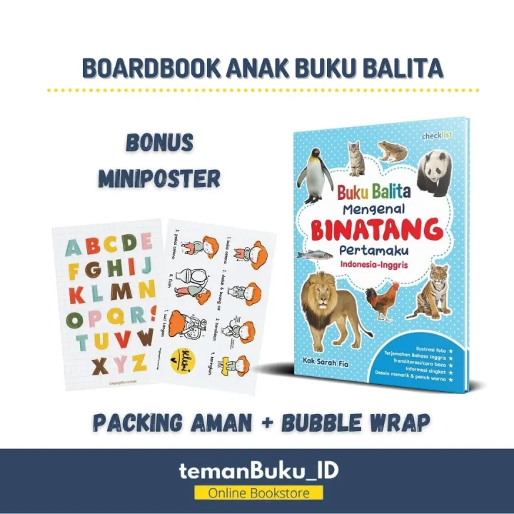 BOARDBOOK ANAK / BUKU BALITA MENGENAL BINATANG PERTAMAKU Indonesia ...