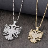 Wholesale Price Hip Hop Pendants for Men Cubic Zirconia Albanian Eagle Pendant Necklaces Ice Out Cuban Gold Plated Fine Jewelry