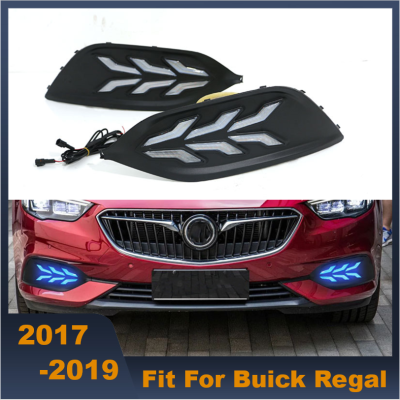 รีเลย์สัญญาณเลี้ยวหนึ่งคู่กันน้ำ LED รถ DRL ไฟวิ่งกลางวันสำหรับ Buick Regal 2017-2019 87Tixgportz อะไหล่รถยนต์
