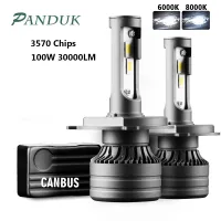 (Premium car) PANDUK 2Pcs H4 LED 30000LM 100W รถ CANBUS H4 H7 H8 H11 H1 9005 9006 HB3 HB4ไฟหน้ารถ LED สำหรับโคมไฟ Turbo หลอดไฟอัตโนมัติ