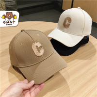 GIANTSHOP หมวกเบสบอลตัวอักษร C หมวกกันแดดสีเรียบ (H-811)