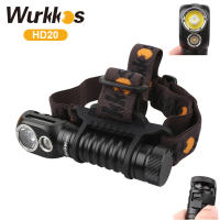 Wurkkos HD20ไฟหน้าแบบชาร์จไฟได้21700 2000lm LED Dual LH351D XPL USB Reverse Charge Magnetic Tail Work Camp Light