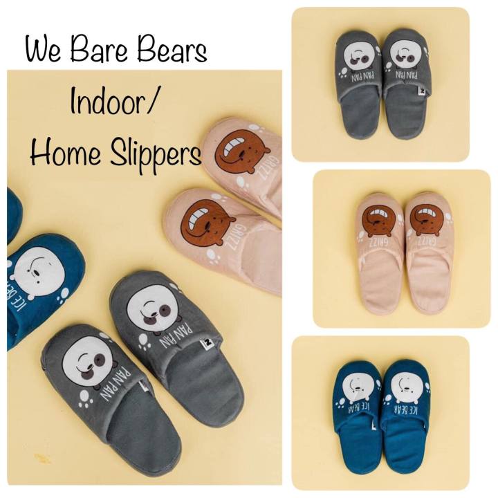 We Bare Bears Indoor Home Slippers House Slipper Indoor Shoes Kapas Selipar  Slip On | Lazada