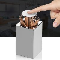 Toothpick Holder Stainless Steel Rustproof Durable Portable Toothpick Can Travel Hotel Toothpick Box Storage Holder
