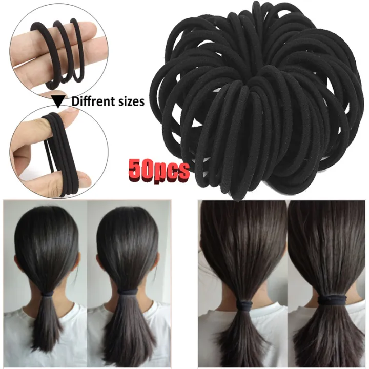 50pcs Women Girls Hairbands Basic Hair Ties Elastic Rubber Bands Ropes  Hairband Ponytail Holders 3mm 4mm 6mm Thin Thick Hair | Lazada Singapore