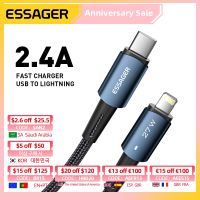 Essager USB C สายสำหรับ IPhone 14 13 12 11 Pro Max XS 20W ชนิดชาร์จเร็วเพื่อ iPad Macbook สายไฟวันที่