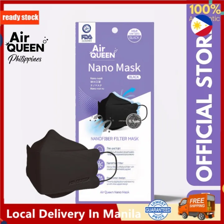 Manila Stock 5 Piece Black Air Queen Nano Fiber Mask COD Lazada PH
